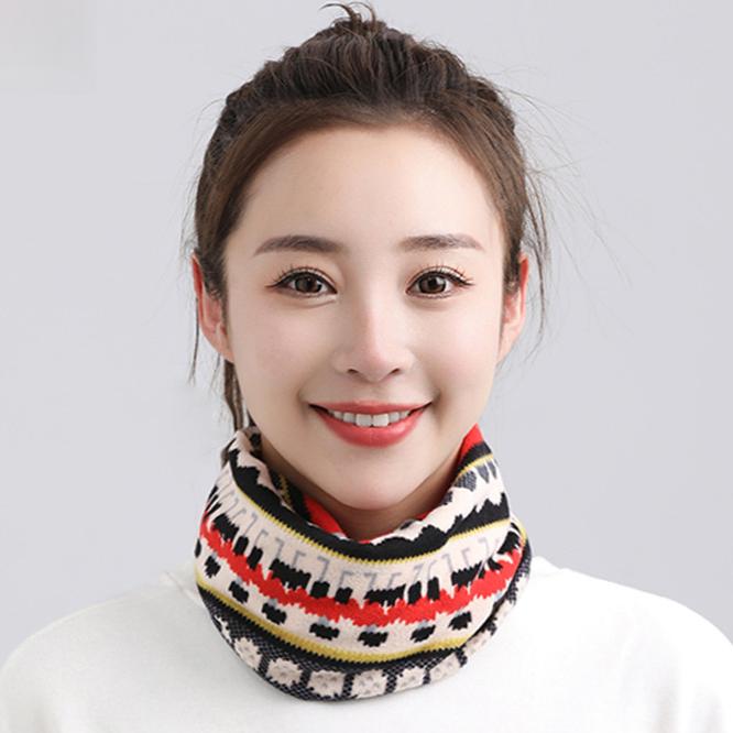 Σετ Κολιέ Λαιμού με Vintage Μοτίβο Χιονονιφάδας Boho Μαλακά Ζεστά Ελαστικά Καπέλα Χειμερινά Εξωτερικά Αντιανεμικά Αδιάβροχα Κάλυμμα Λαιμού