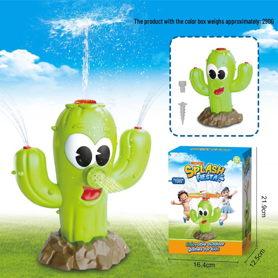 Automatic Rotating Cactus Water Sprinkler Toy for Outdoor Play
