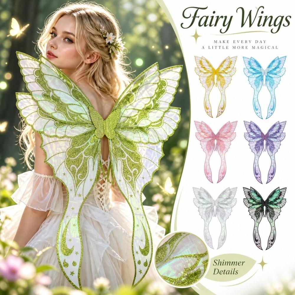 Colorful Butterfly Wings Wearable Angel Wings Magical Elf Cosplay Wing  for Women Girls