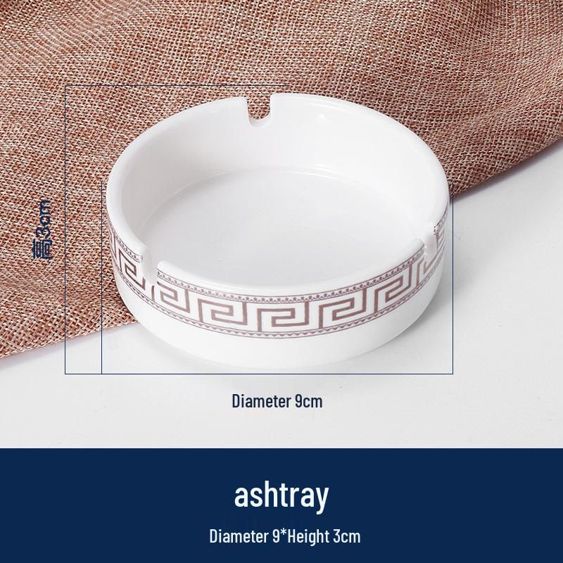 Set di Stoviglie in Ceramica di Lusso: Piatto, Ciotola, Cucchiaio e Tazza in Osso con Bordo Dorato - 4 Pezzi per Eleganza di Hotel e Ristorante