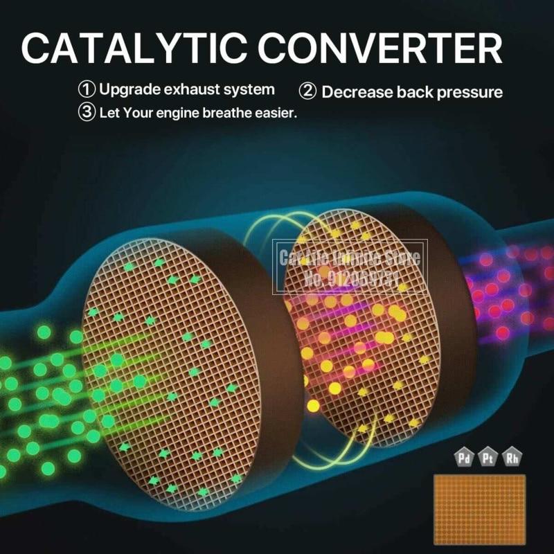 Convertor catalitic universal de 2,5" 6,3 cm pentru mașină, cu debit mare, din oțel inoxidabil, convertizor catalitic de evacuare, accesoriu pentru motor