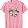 Mickey and Minnie Mouse Love Heart Necklace Matching T-Shirt Unisex