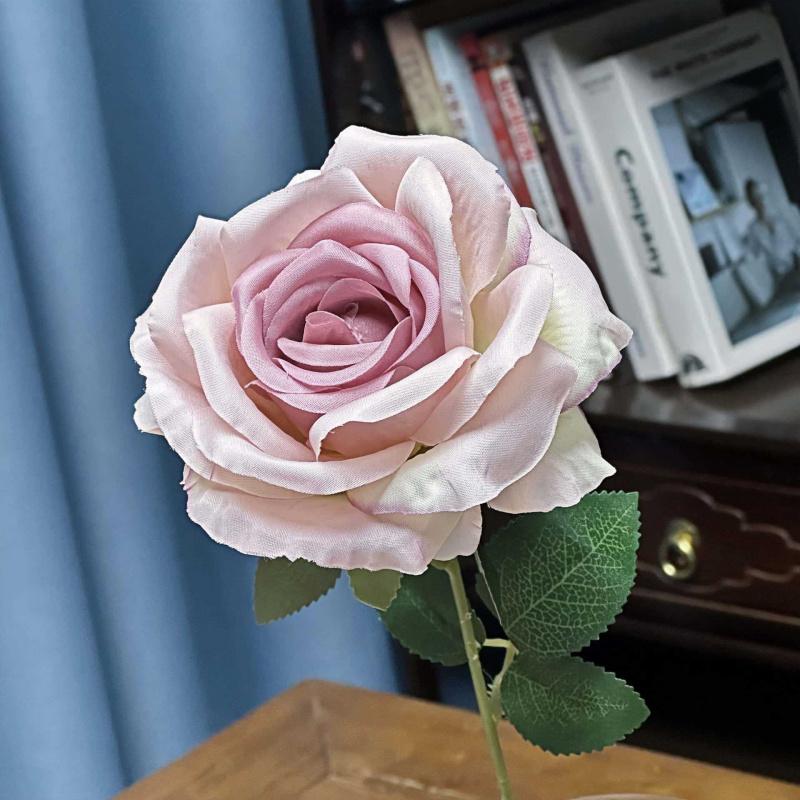 8pcs Artificial Large Rose Flower Branch Silk Long Stem Rose for Wedding Party Floral Decoration