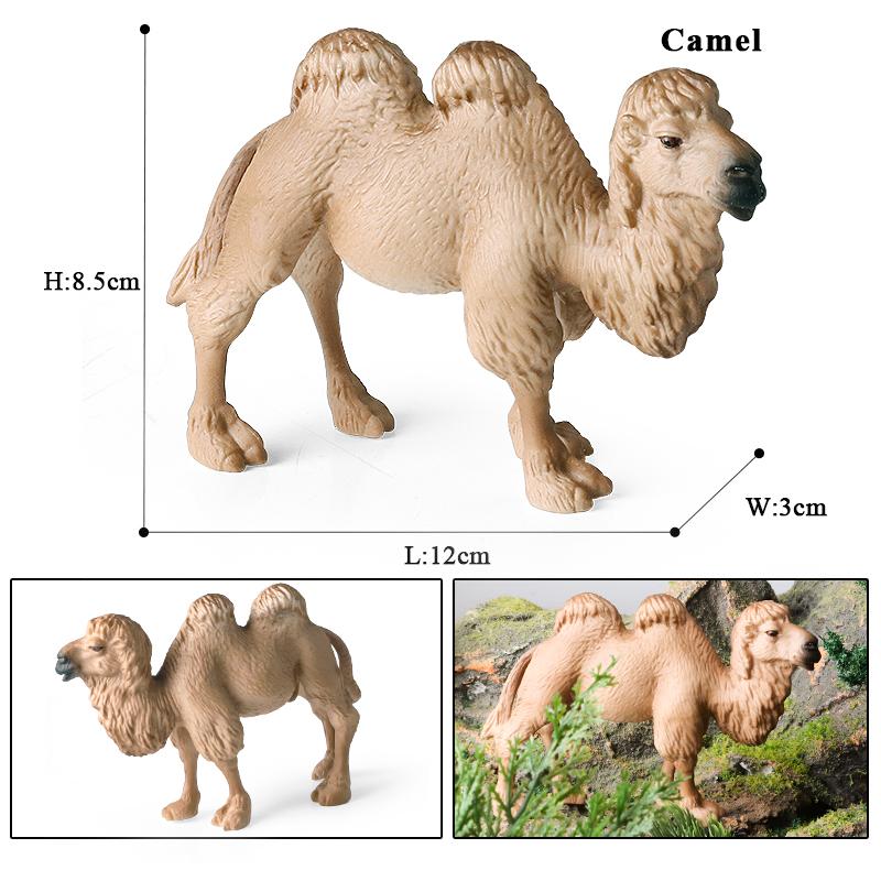 Oenux Wild Desert Camel Simulation Animal Kameel Camel Cactus Model Action Figures Solid PVC Figurines Educational Kids Toy Gift
