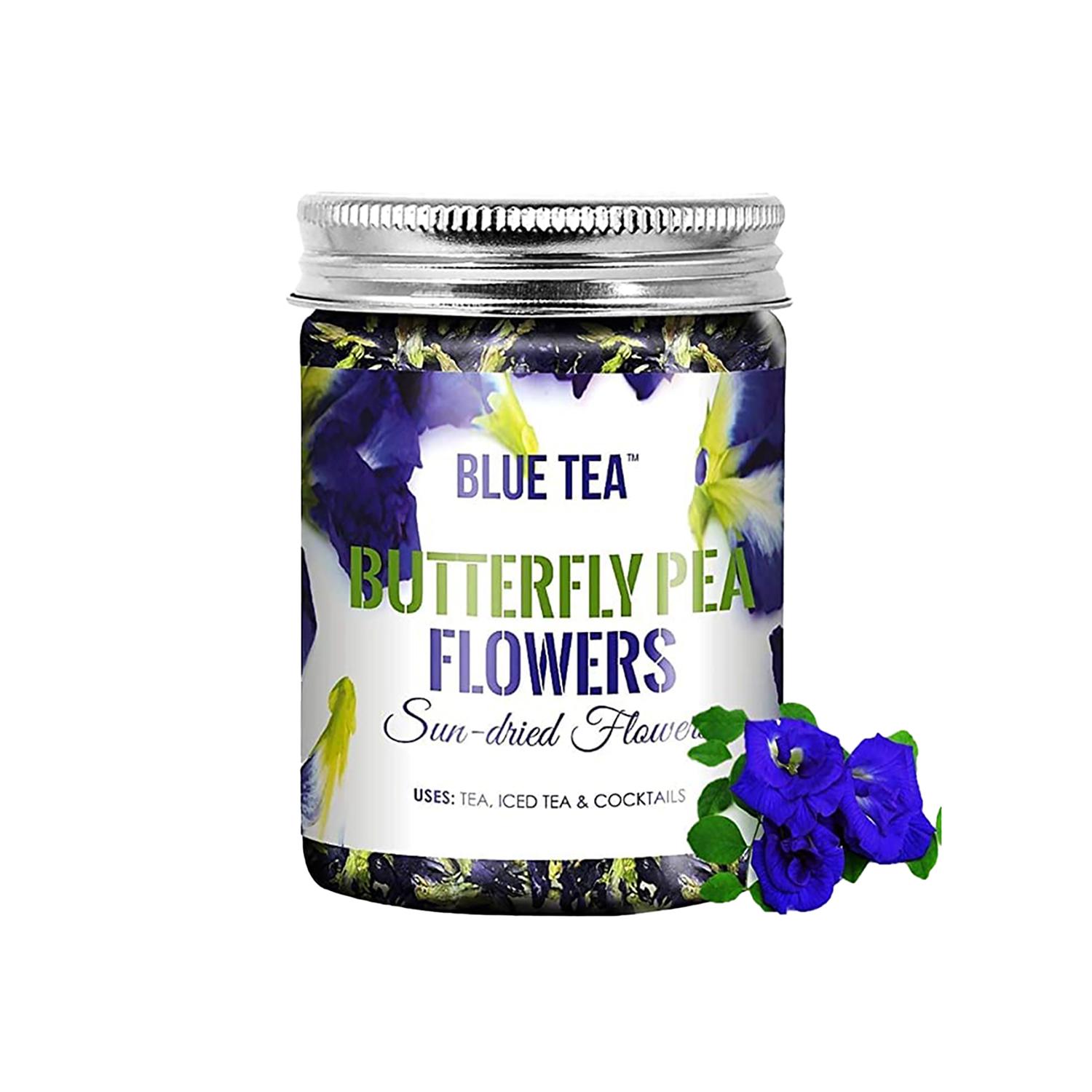 

BLUE TEA Травяной чай Butterfly Pea Flower 1,76 унции Детокс-чай Без кофеина и глютена