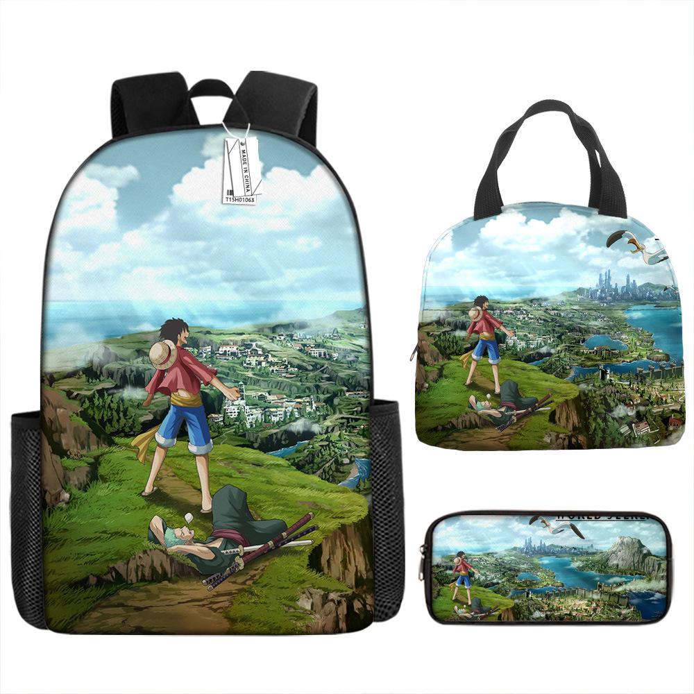 ONE PIECE Luffy One Piece Schoolbag Campus Primary School Students Nautical King Backpack Lightweight Large Capacity Computer Bag