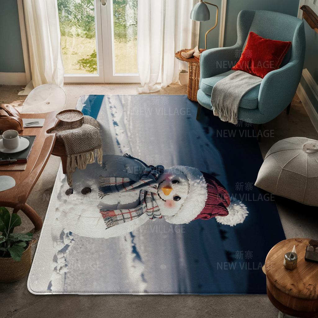 House Entrance Carpet Home Door Mat Living Room Bath Foot Bathroom Non-slip Water Absorption Rugs Bath Merry Christmas Winter