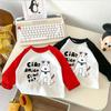 Spring Autumn Cotton Kids Long Sleeve T Shirt Cartoon Patchwork Base Layer Top For Boys Girls Toddler Baby