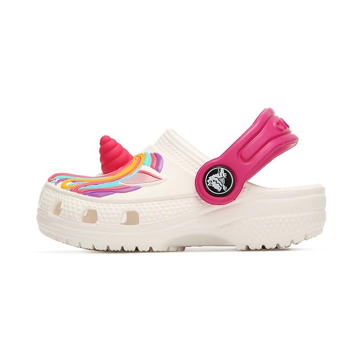 (PS) Crocs Classic Clog Funny Beach Shoe White Kids 207073-100 EU 19-20