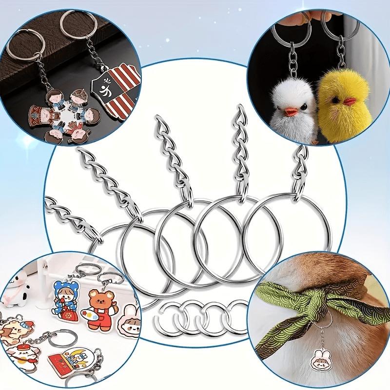40/80/100/140/180 Pcs 25mm Electroplated Split Key Rings, 4-Section Chains and Open Jump Rings for DIY Jewelry Making