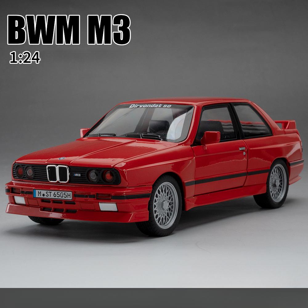1:24 BMW M3 Alloy Sports Car Model Diecasts Metal Classic Car Model High Simulation Sound and Light Childrens Toys Gift C410
