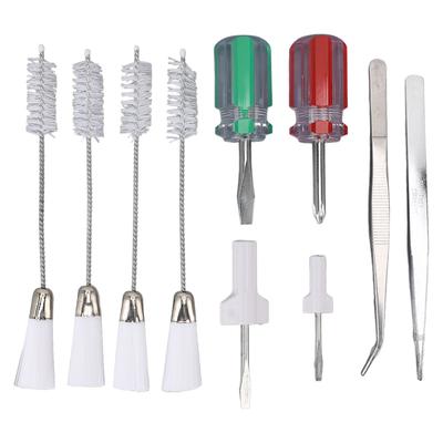 10 ADET Set Dikiş Makinesi Temizleme Kiti Çift Başlı Temizleme Fırçası Evrensel Tornavida ve Cımbız
