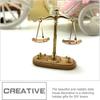 1PC Dollhouse Mini Balance Scales with 6 Weights, 1: 12 Scale Retro Mini Justice Scale Model, Dollhouse Scenes Cake Decoration