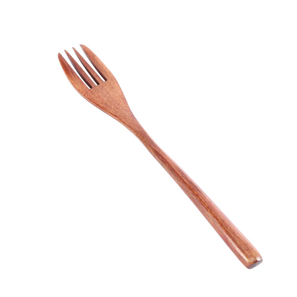 Kitchen Salad Cooking Wood Eco-friendly Natural Cutlery Wooden Forks Tableware Dinnerware