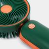 Mini rose gold pocket fan with USB rechargeable battery and stand