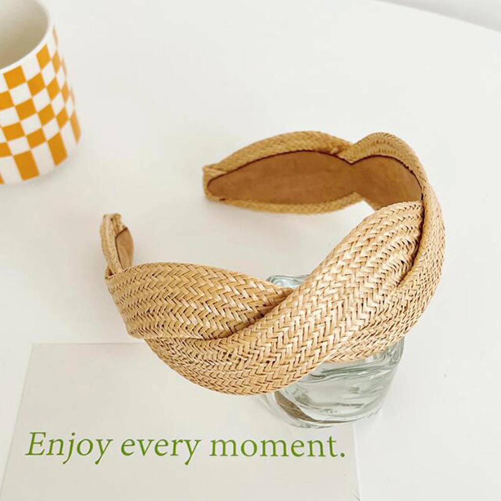 New Fashion Headband For Women Solid Color Turban Summer Handmade Braided Headwear Hair Accessories