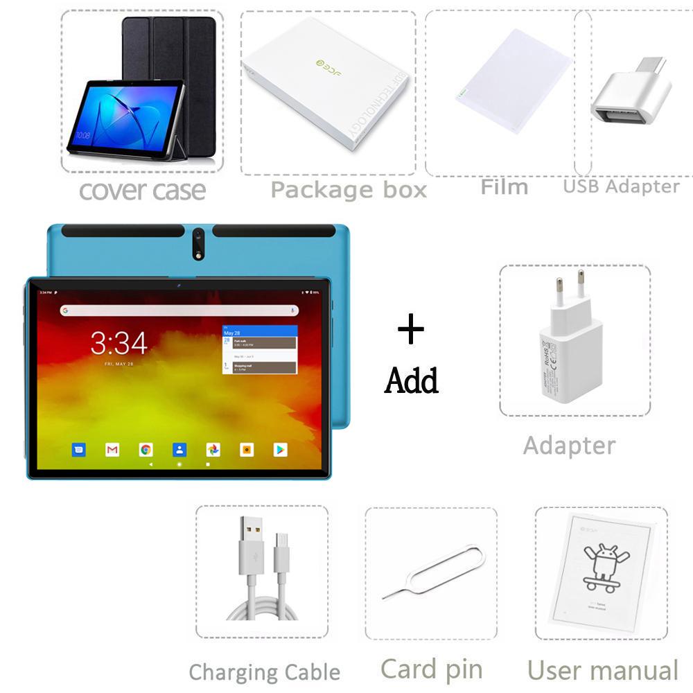 BDF M107 10.1 Inch 4GB+64GB Tablet Android10 Phone Call SIM Card 3G Octa Core FM Wi-Fi Bluetooth IPS Display