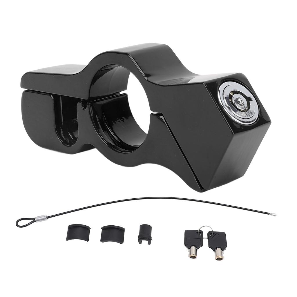 Motorcycle Handlebar Lock Aluminum Alloy Anti Theft Throttle Clutch Brake Lock with Lock Chain for ATV Off Road Bike
