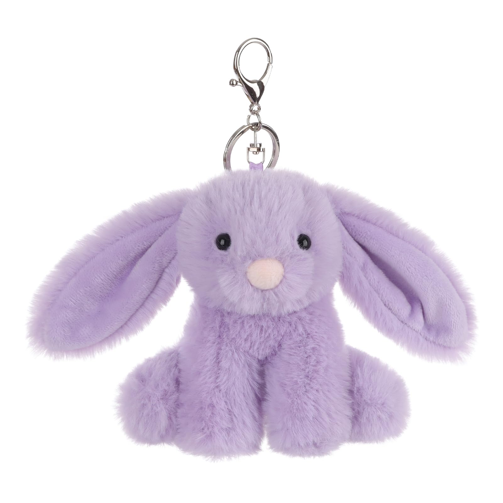 

Apricot Lamb Purple Bunny Cute Soft Keychain Plush Perfect for Boys and Fits Kids Backpacks and 11cm Toy, Girls, Purses, фиолетовый