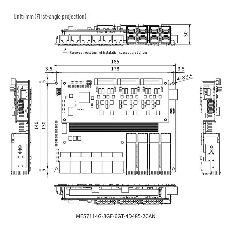 Maiwei 14-Port Intrinsically Safe Industrial Gigabit Ethernet Switch