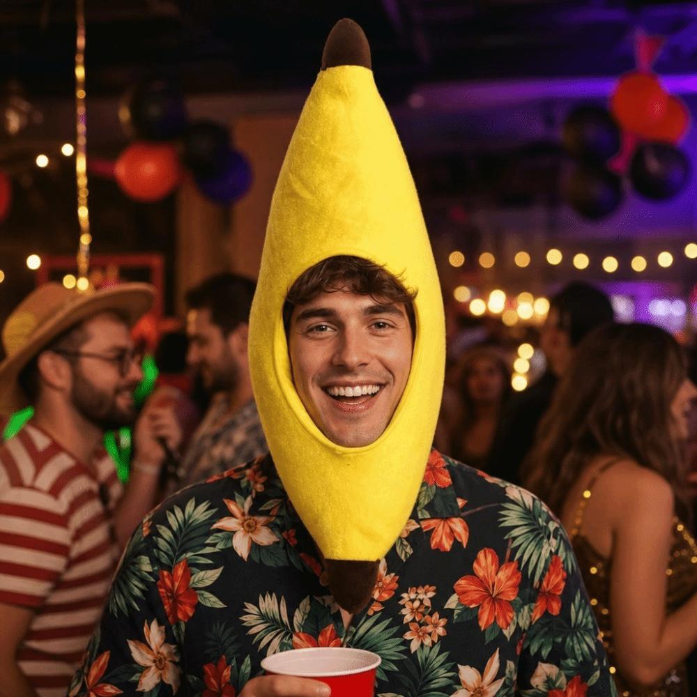Cartoon Plush Fruits Hat Creative Halloween Headgear Yellow Banana Cap Festival Event