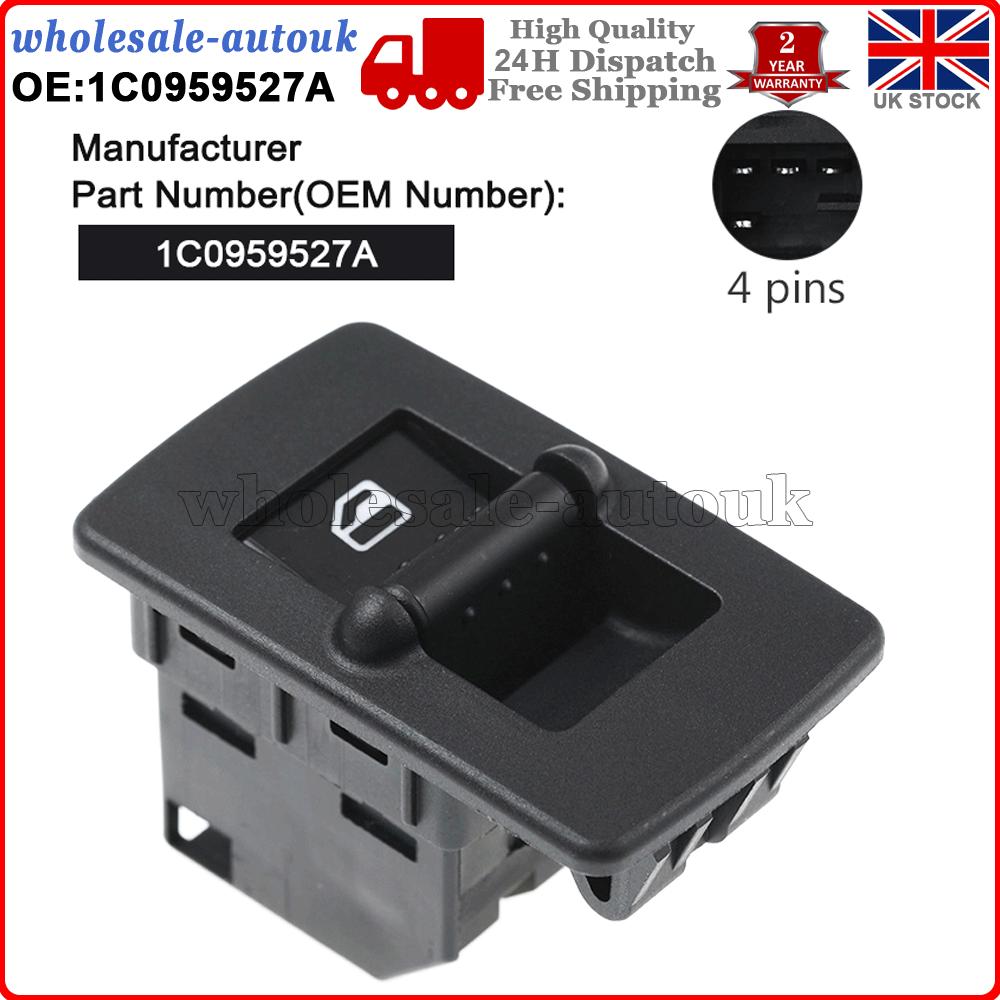 For VW Beetle Passenger Near Side Electric Control Side Window Switch 1C0959527A