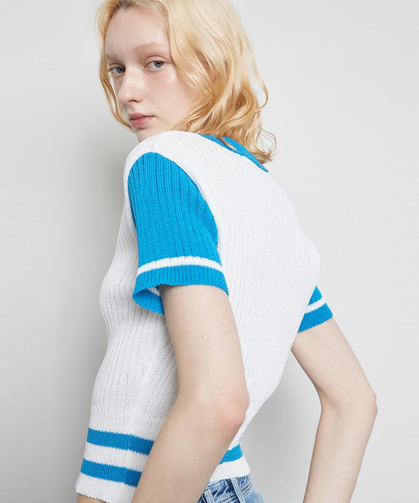 LARTIGENT L3 Bold Double Line Knit(Blue)