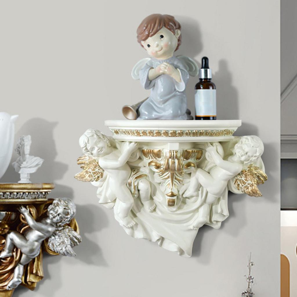 European Style Angel Decorative Wall Shelf Display Creative Resin Wall Decor for Home TV Wall Decoration Crafts Shelf Partition
