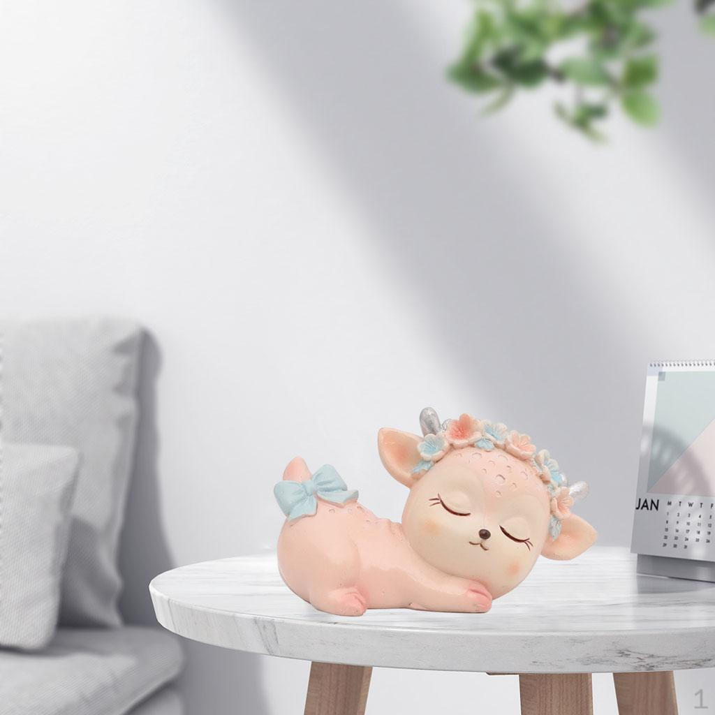 

Adorable Animals Deer Figurines Toy for Shower Statue Handmade Girl
