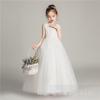 Dress Piano Recital Girls Formal Long Dress Wedding Graduation Party Embroidery Kindergarten Entrance Ceremony Suitable for Years Old [Kayiyasu]