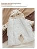 Newborn Winter Jumpsuit with Jacket, Hand & Foot Covers (0-6 Months) - Warm, Thickened Baby Outfit for Outdoor Use