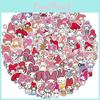 100 Pezzi Adesivi Kuromi My Melody Carini Impermeabili Kawaii Decalcomanie Per Bagagli E Altro