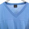 80s Vintage Made in USA Short sleeve V neck T-shirt L blue Single stitch Men's Used