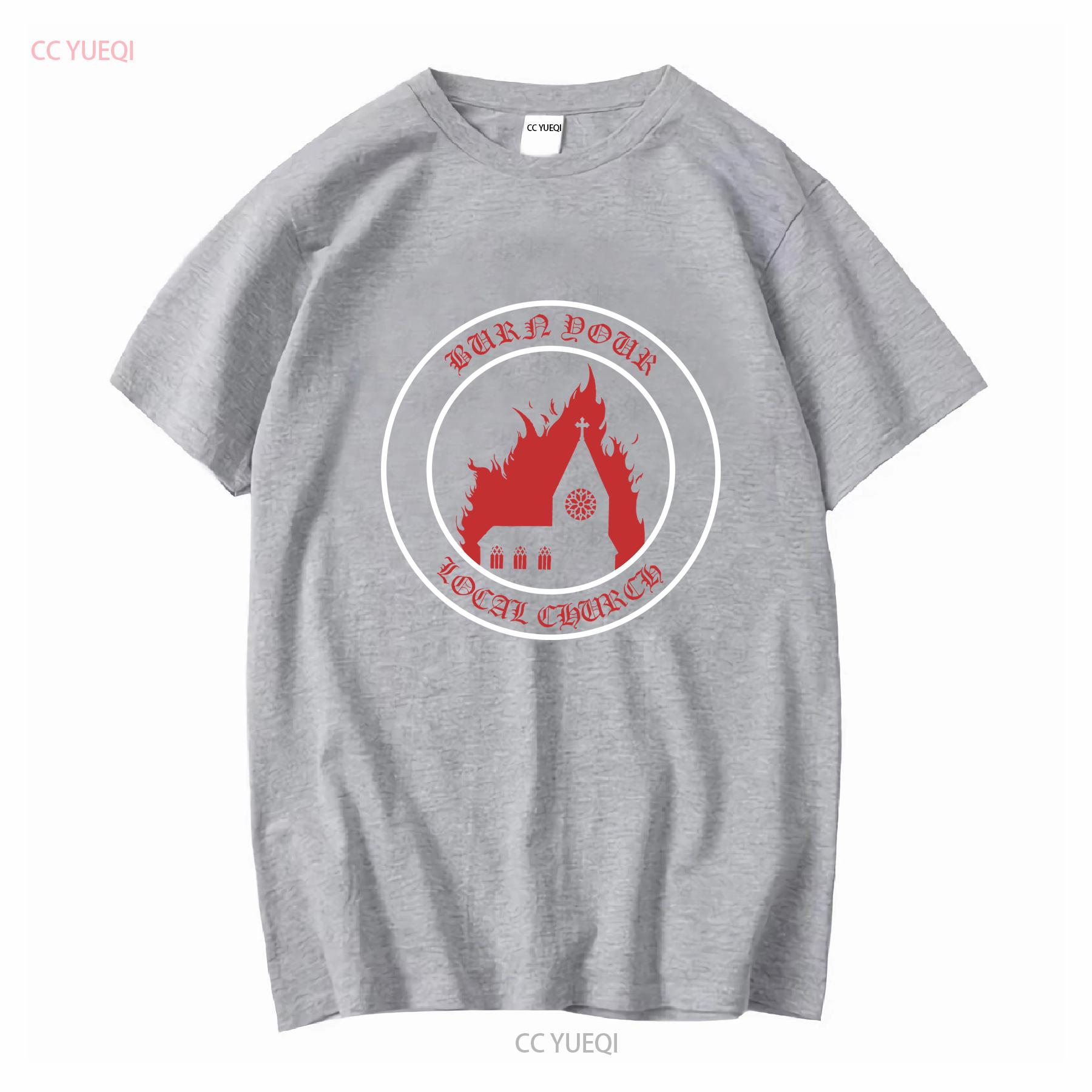 NEMESIS Burn Your Local Church Circle Logo T Shirt vintage Washed Comfortable Stretched Breathable Versatile homme fashion Soft S