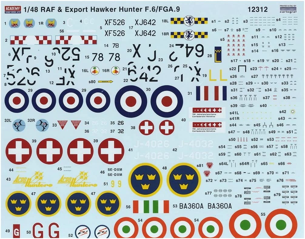 Academy Hawker Hunter Special Edition Plastic Model Kit 12312 1/48 F.6/FGA.9