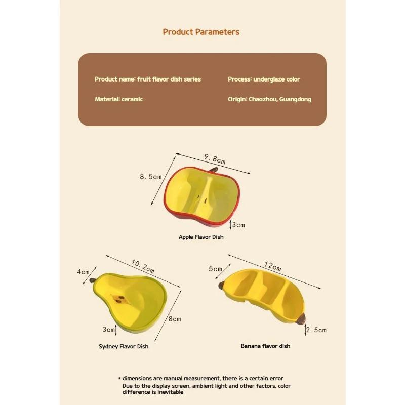 Niedliche Cartoon Keramikschale Teller Lustige Fruchtform Haushalt Snackteller für Hochzeit Luxus Saucen- & Gewürzservierteller Kleiner Teller
