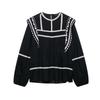 Spring 2025 European & American Women's Patchwork Embroidery Fashion Loose Top