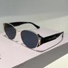 Sexy Vintage Cat Eye Sunglasses Women Men Punk Big Frame Luxury Designer Metal Eyewear Sun Glasses