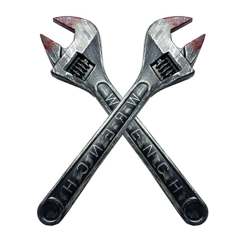 Plastic Fake Wrench/Crowbars,Realistic Bloody Spanner for Party Role Playing Tricky Toy Halloween Costume Accessory