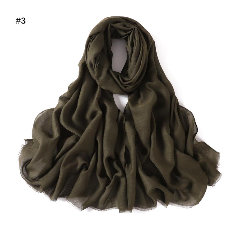 New Fashion Women Ramadan Muslim Hijab Cotton and Linen Soft Autumn and Winter Solid Color Islam Scarf Headscarf Shawl