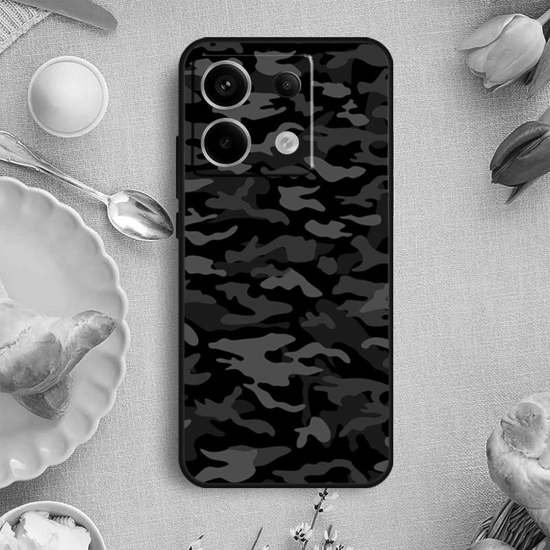 Schwarze Nacht Camo Tarn Handyhülle für Redmi Note 13 9 10 11 12 Pro Plus 10S 11S 12S Redmi 12 9C 10C 12C 13C Hülle