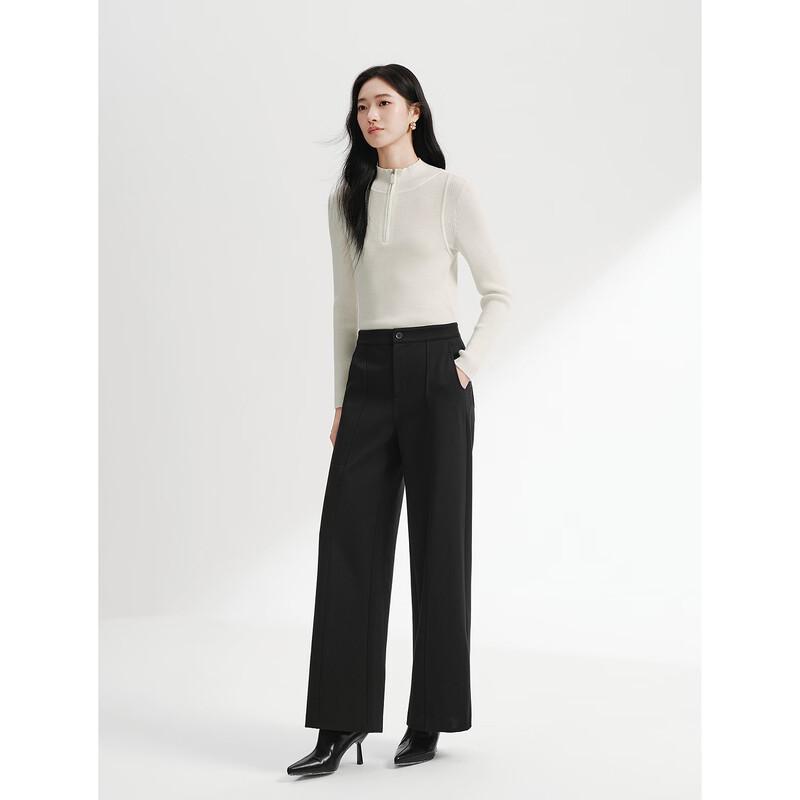 JUZUI Women's Minimalist Casual Wide-Leg Trousers