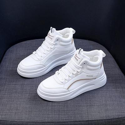 Altura de fundo grosso ins branco pops sapatos femininos cem com estudantes casuais fundo macio sapatos de alta qualidade femininos