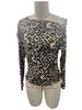 Women's Bat Sleeve Ruffled Shoulder Slim Chic Vintage Leopard T-shirt Tops Women Versatile Closet Essential Fashion Items Shirt