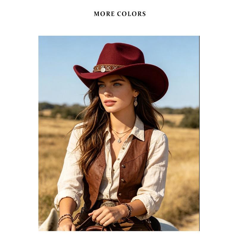 Women S Unisex Panama Hat Western Jazz Style Hat Winter Autumn