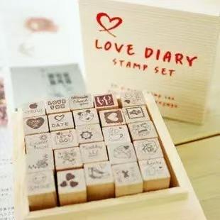 

Creative Stationery Gift 25 Office School Supplies Cute Mini Stamps in Box DIY Diary Korean Rubber Stamp Set 2 Options Kawai