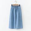 Oversized Capri Wide Leg Jeans Summer Baggy Imitation Jean Pants Elastic Waist Thin Pantalones Casual Women's Straight Trousers