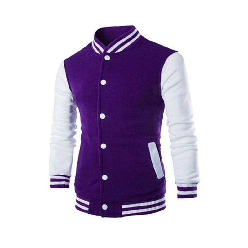 Men S Hooded Baseball Jacket Slim Fit Cardigan Sport Casual Wear