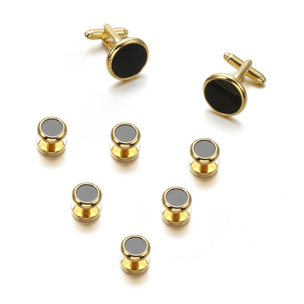 Hot-selling Gold Cuff Buttons In Europe and America, Boutique Cufflinks, Fashion Dress Sleeve Nails Cufflinks