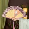 Floral Pattern Silk Bamboo Fan Exquisite Dance Fan Portable Chinese Style Fan  Home Decoration